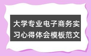 心得体会电子商务专业